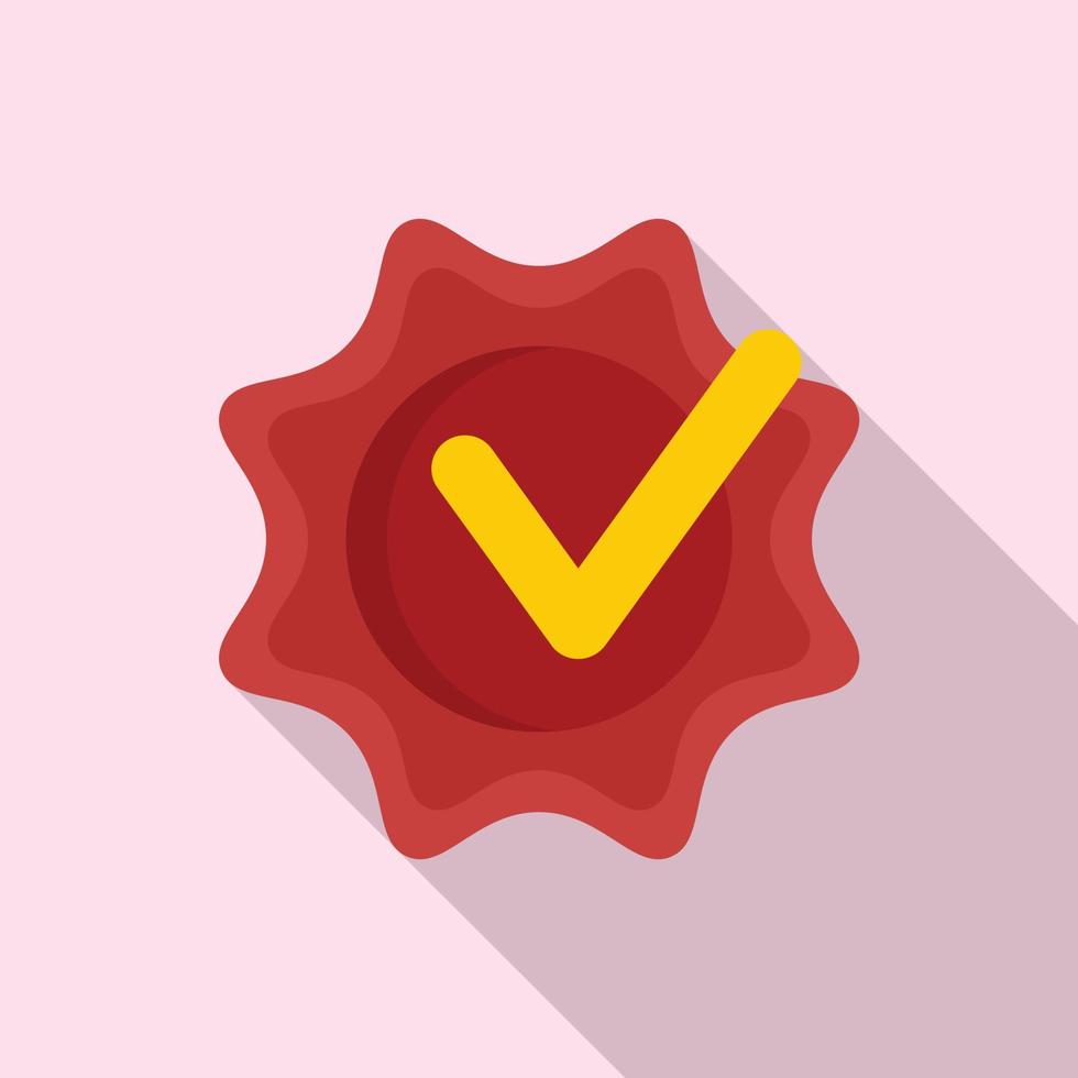 Approved reputation icon, flat style vector