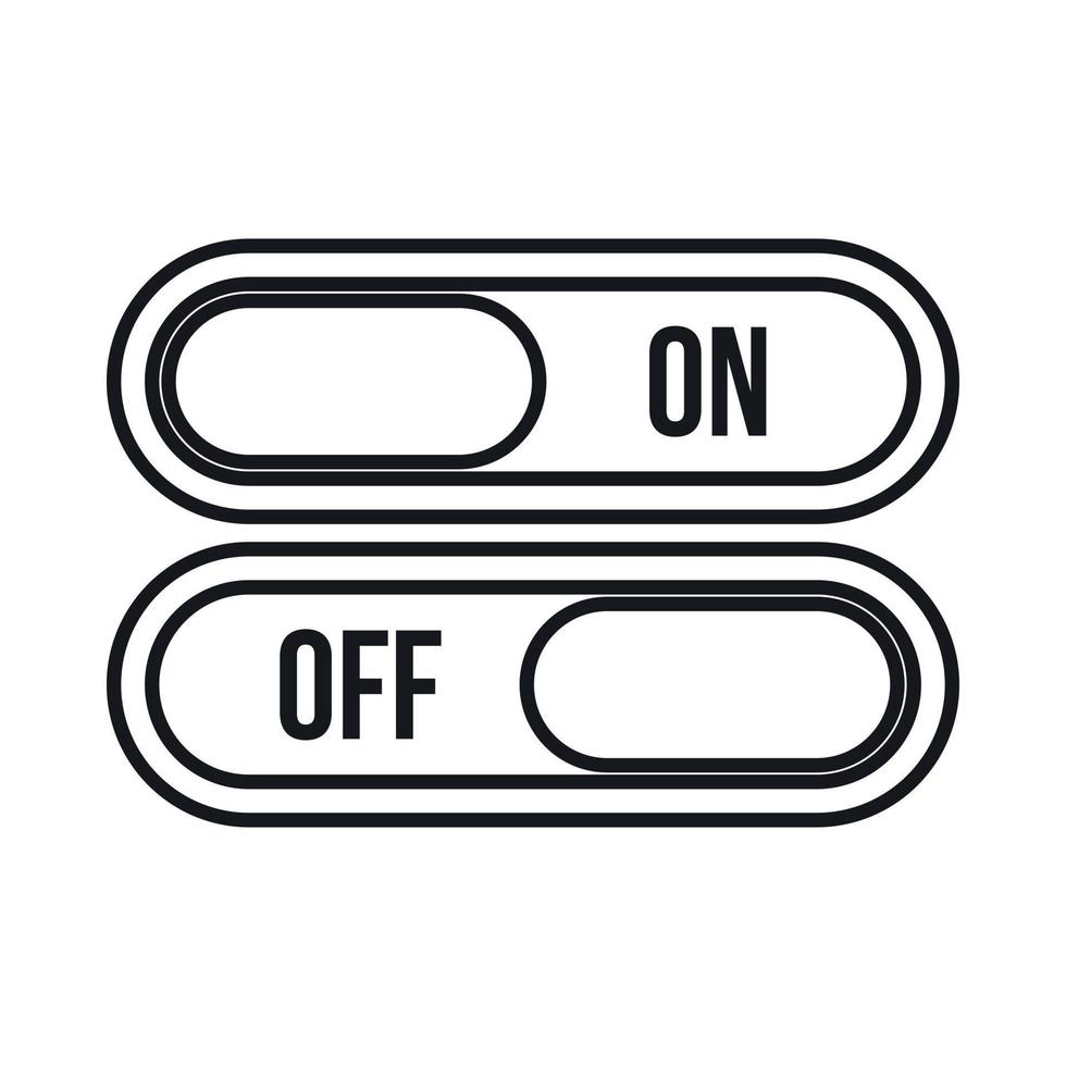 On and Off buttons icon, outline style vector