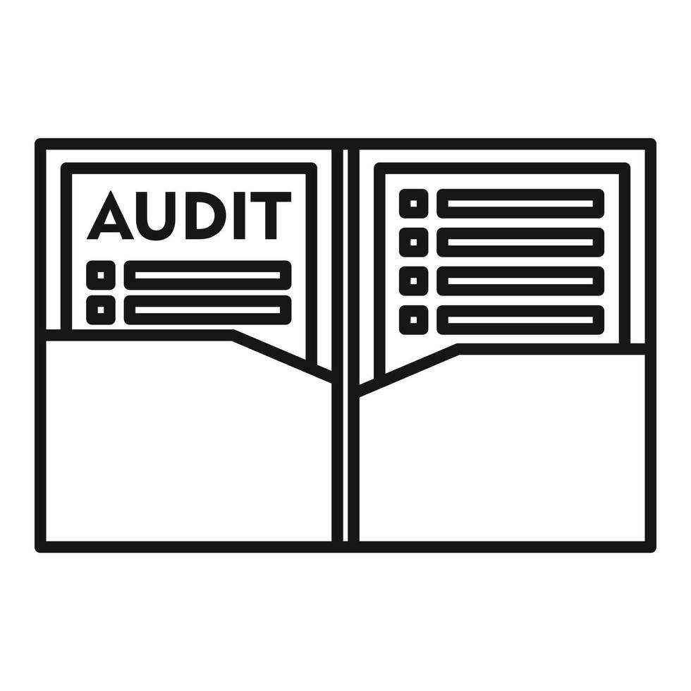 Audit documents icon, outline style vector