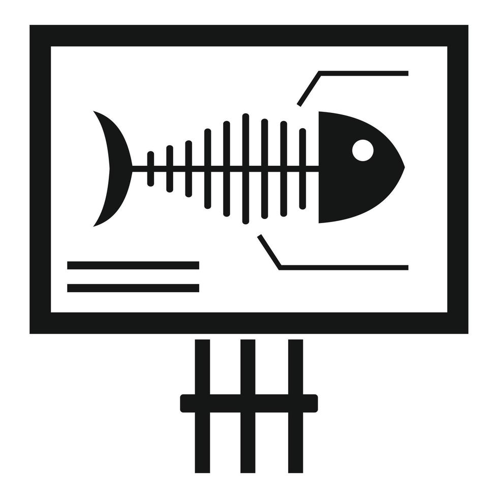 Fish banner icon, simple style vector