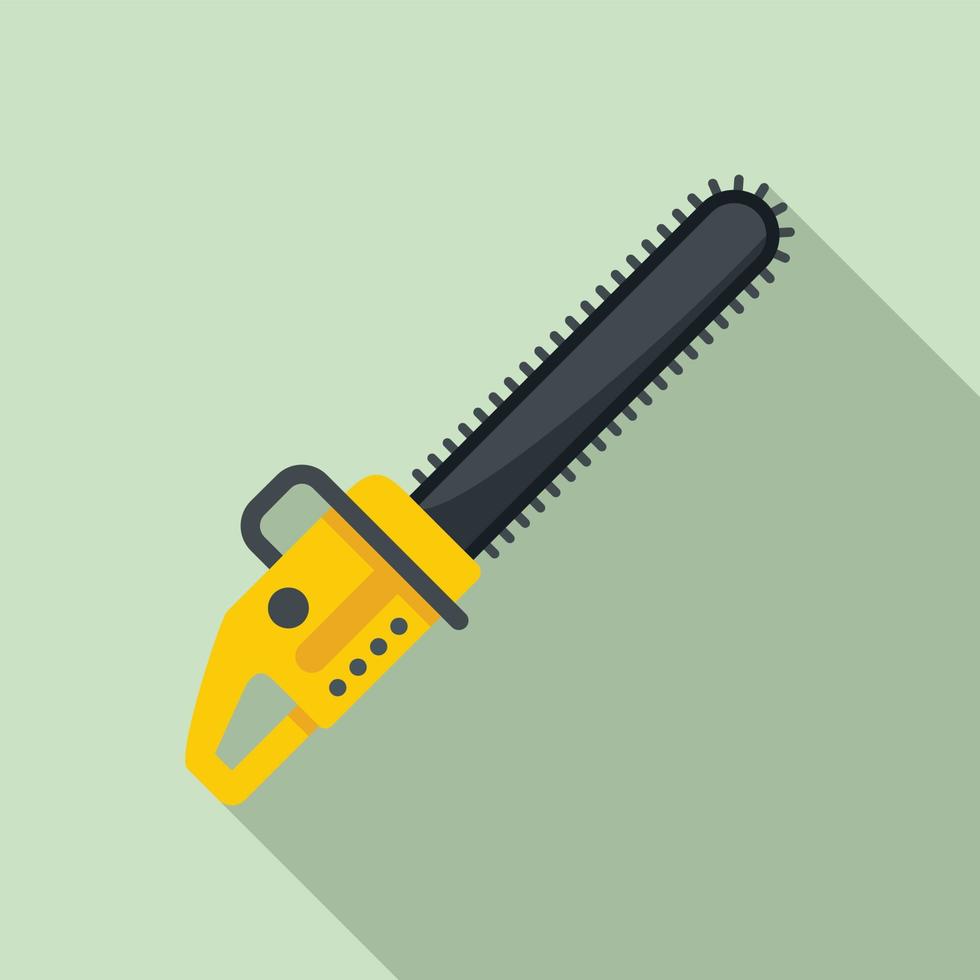 Industry chainsaw icon, flat style vector