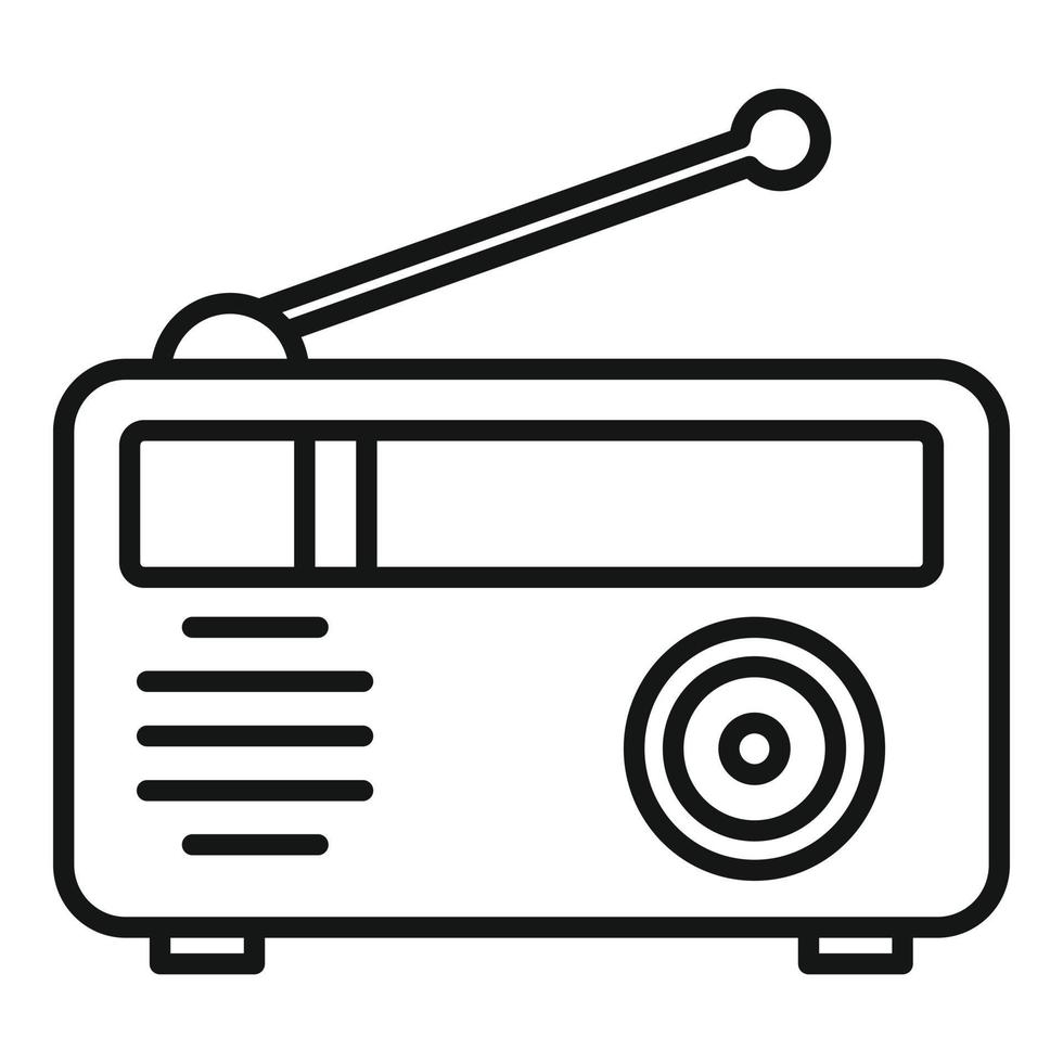 Radio icon, outline style vector