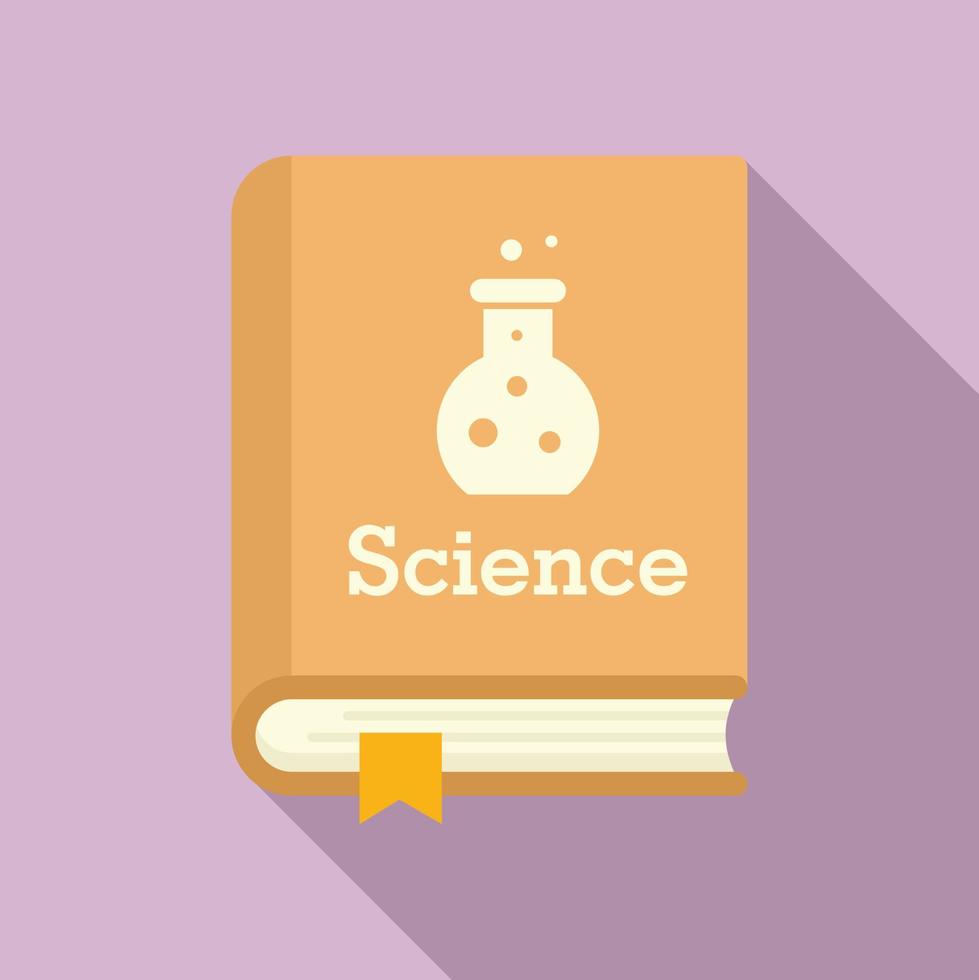 Science book icon, flat style vector