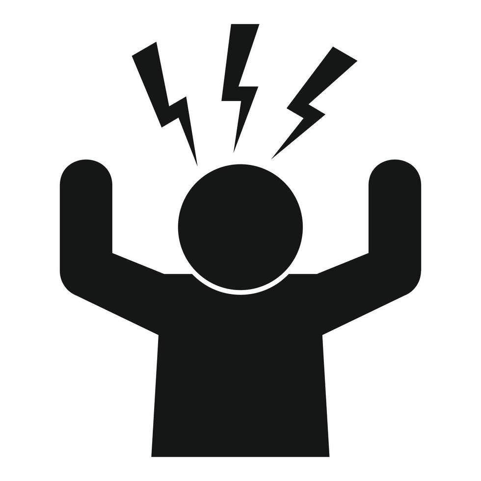 Stress nervous icon, simple style vector