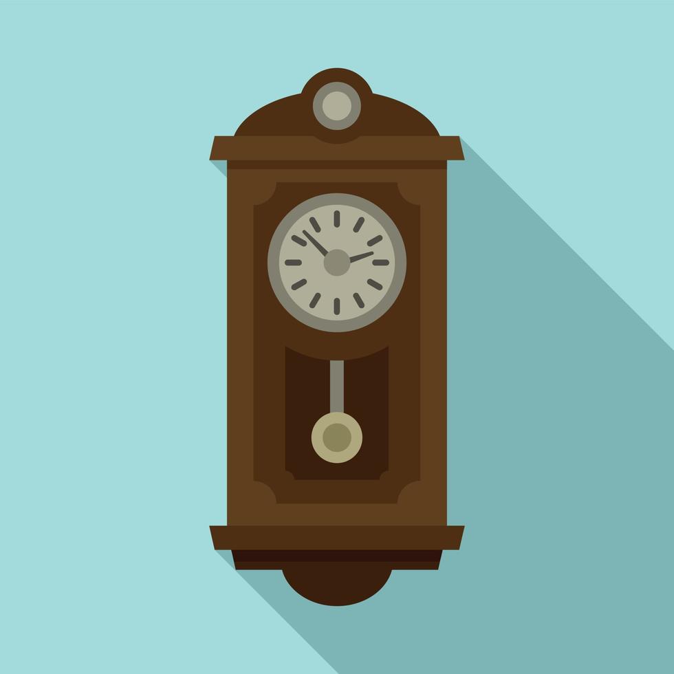 Kinetic pendulum clock icon, flat style vector