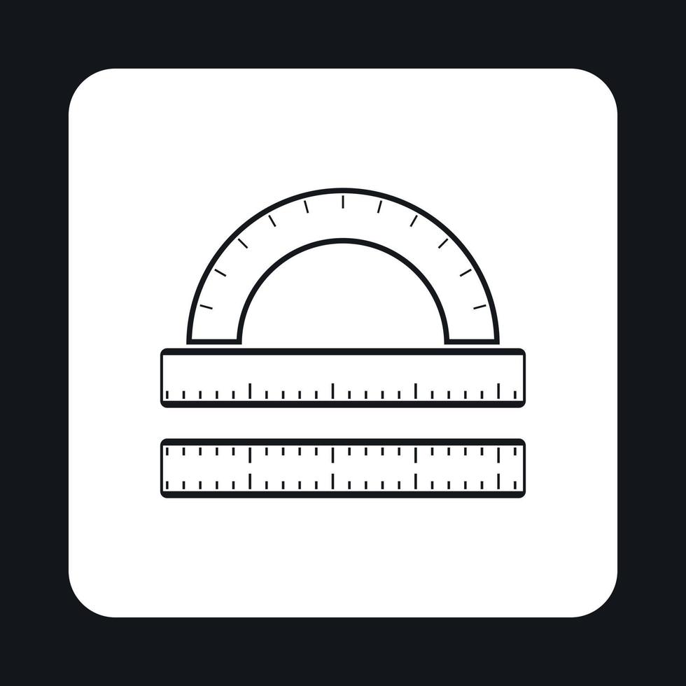 icono de regla de medición, estilo simple vector