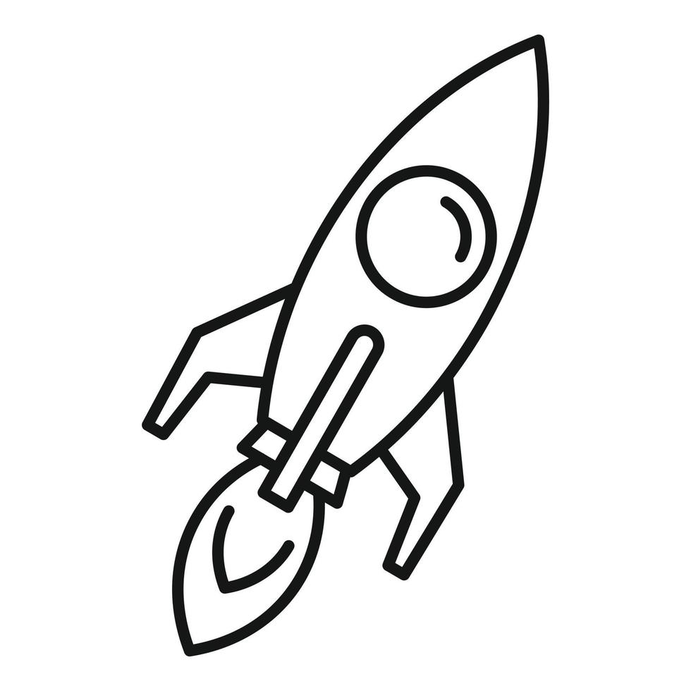 Rocket mission icon, outline style vector