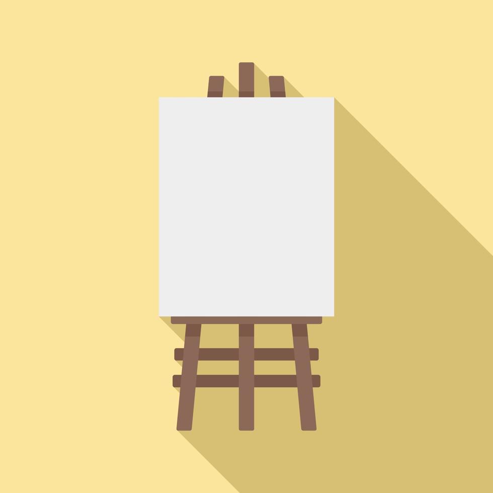 Wood easel icon, flat style vector