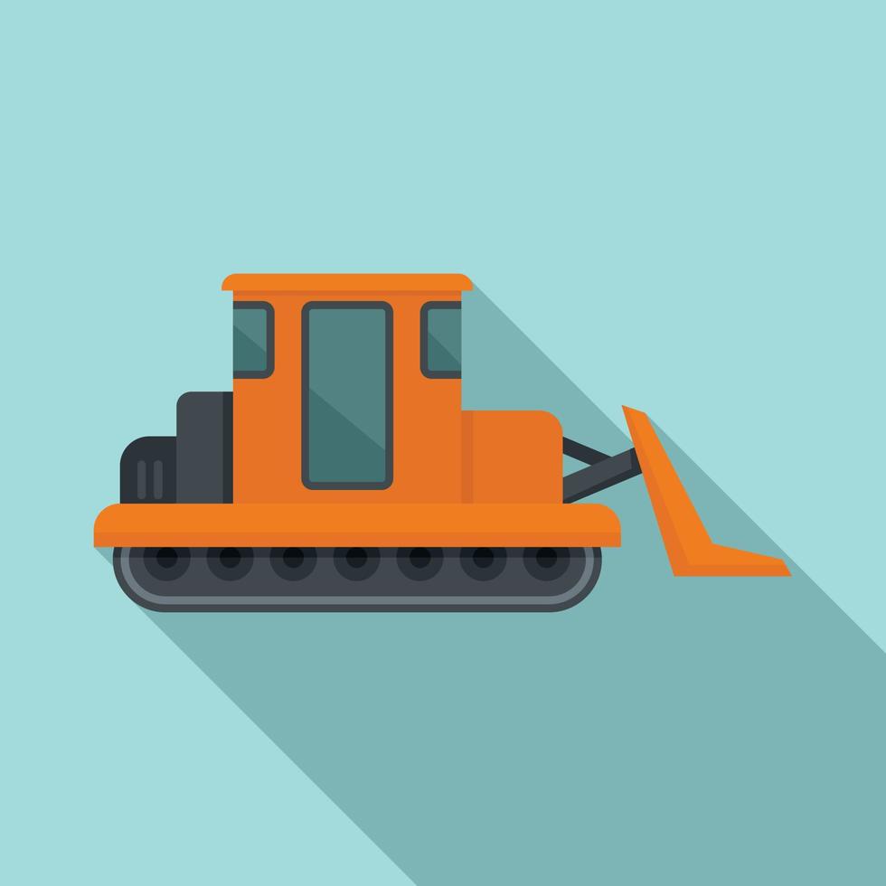 Building bulldozer icon, flat style vector