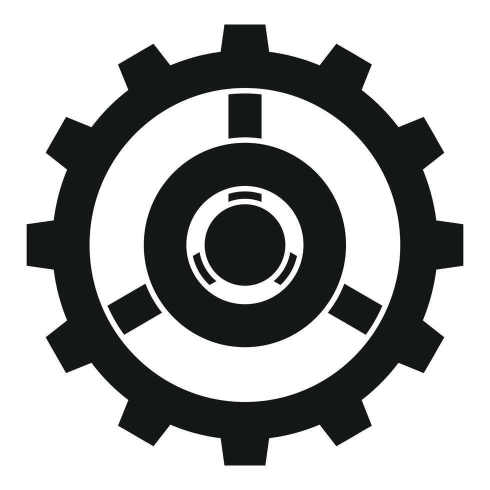 viejo, reloj, rueda dentada, icono, simple, estilo vector