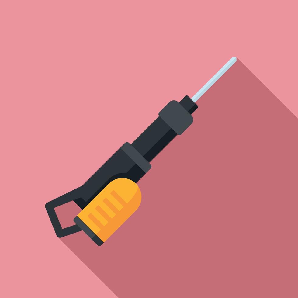 Gasoline hammer drill icon, flat style vector