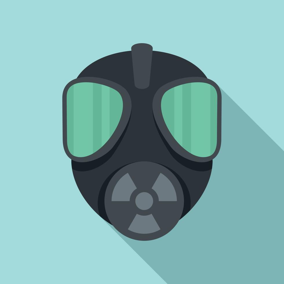 Gas radiation mask icon, flat style vector