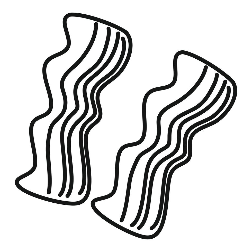Bacon meat icon, outline style vector