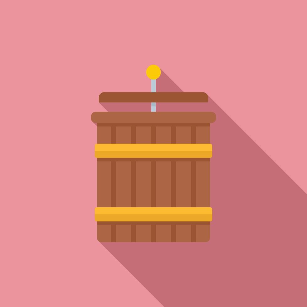 Wood crush grapes icon, flat style vector