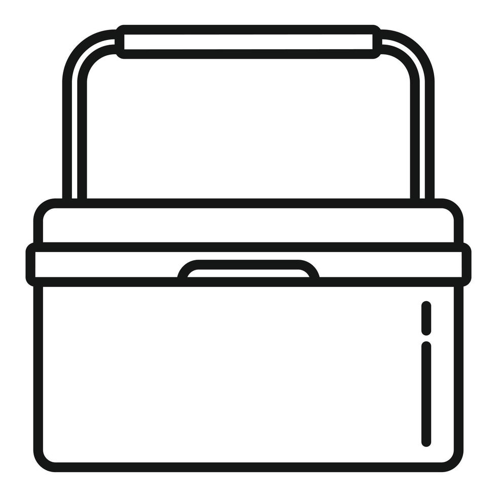 icono de caja de nevera portátil, estilo de contorno vector