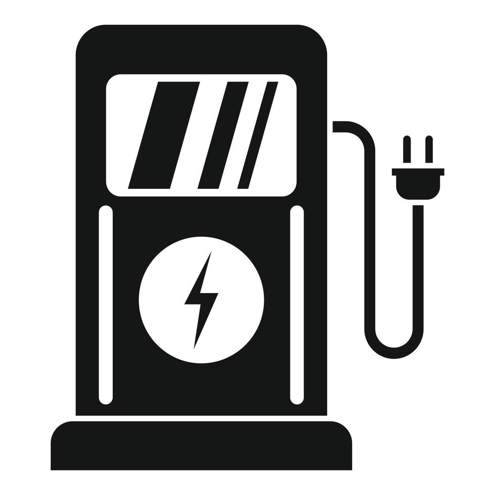 icono de estación eléctrica de carga, estilo simple vector