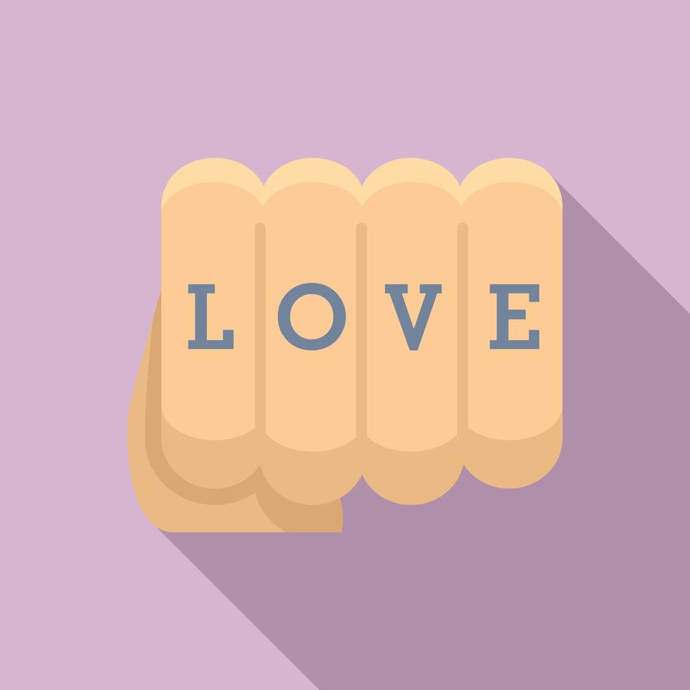 Tattoo fist icon, flat style vector