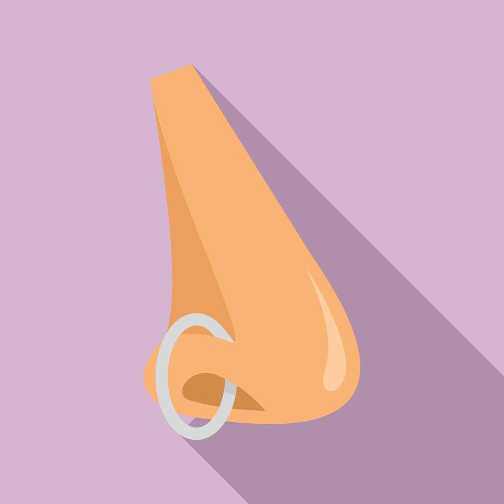 Nose piercing icon, flat style vector