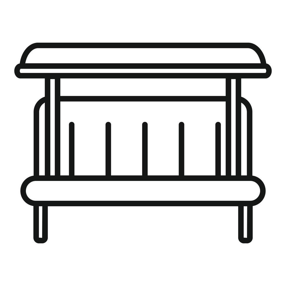 Soft rocking bench icon, outline style vector