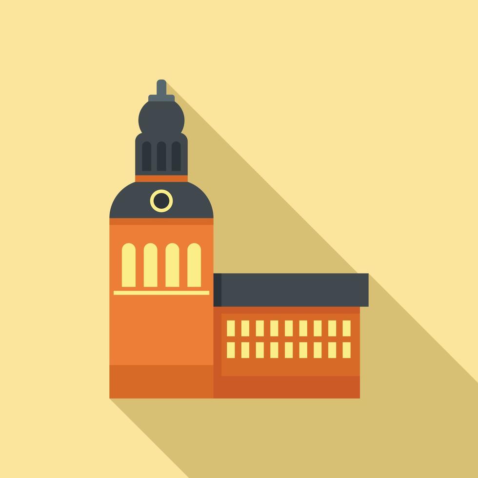 Riga old building icon, flat style vector