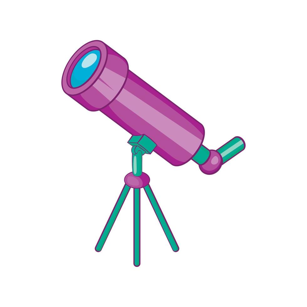 Telescope icon, cartoon style vector