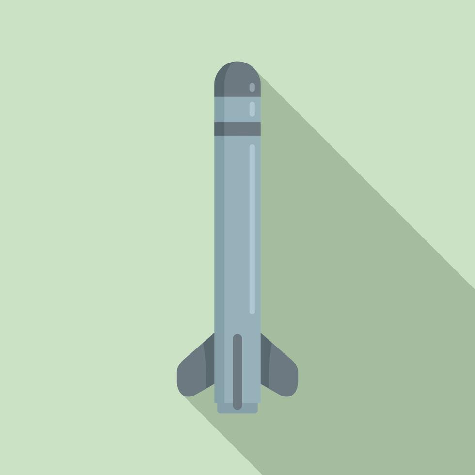 Missile conflict icon, flat style vector