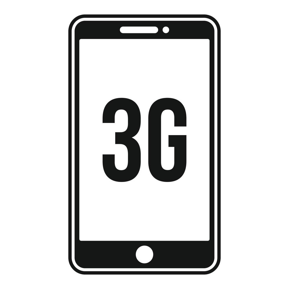 Icono de teléfono personal 3g, estilo simple vector