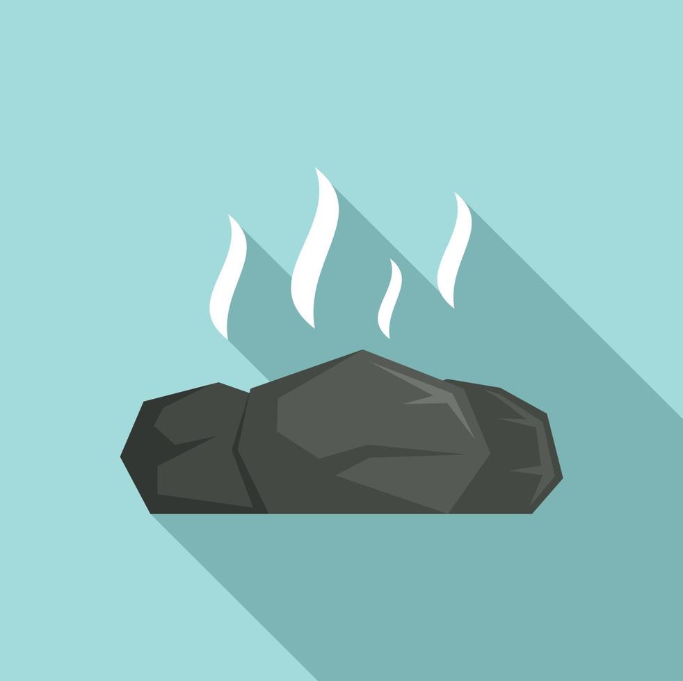 Hot sauna stones icon, flat style vector