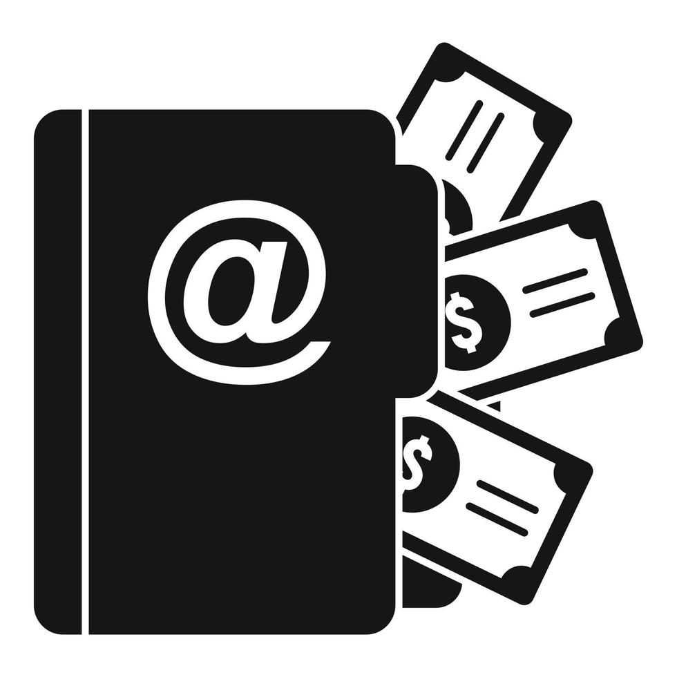 Money file folder icon, simple style vector