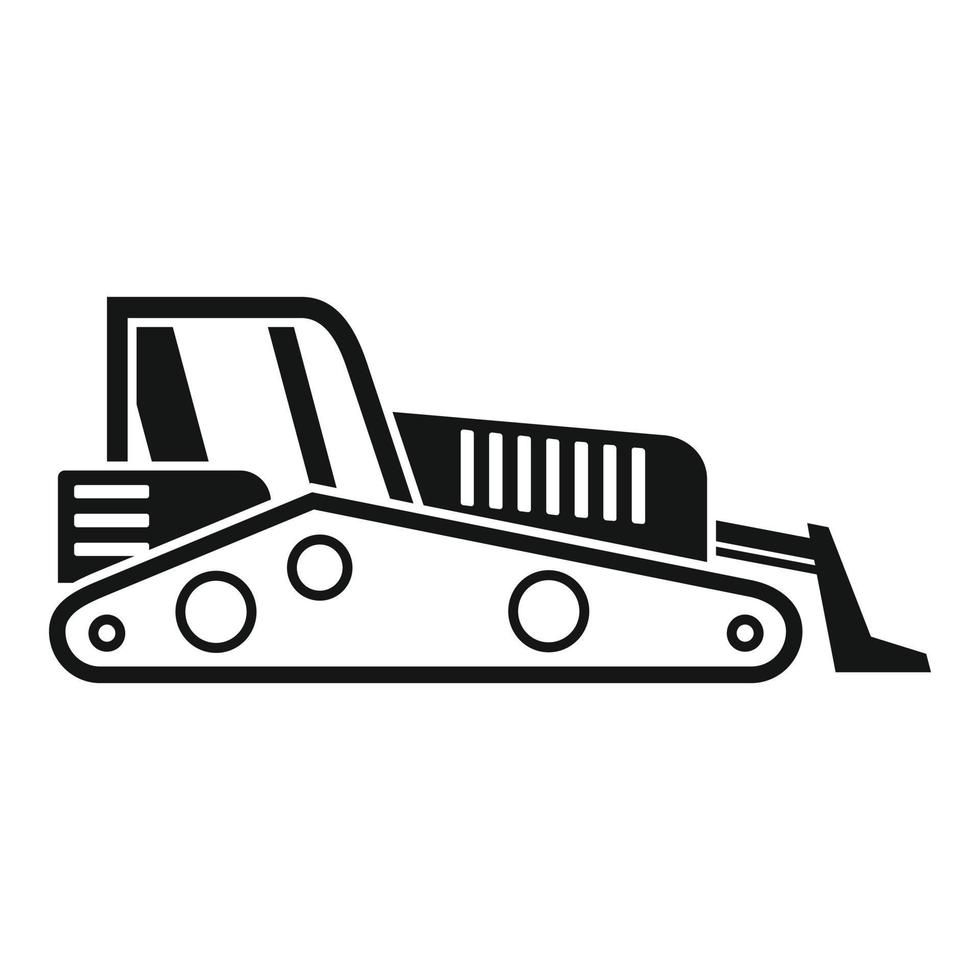 Road bulldozer icon, simple style vector