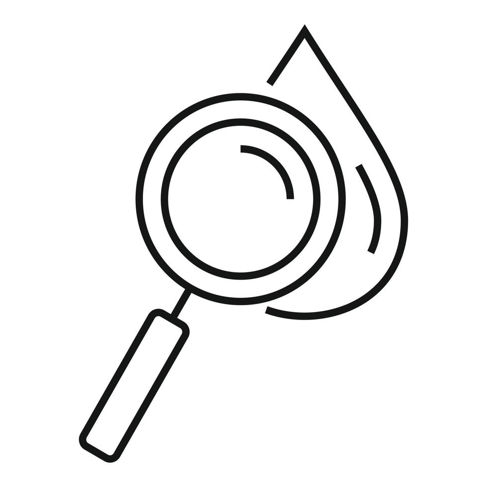 Blood donation magnifier icon, outline style vector