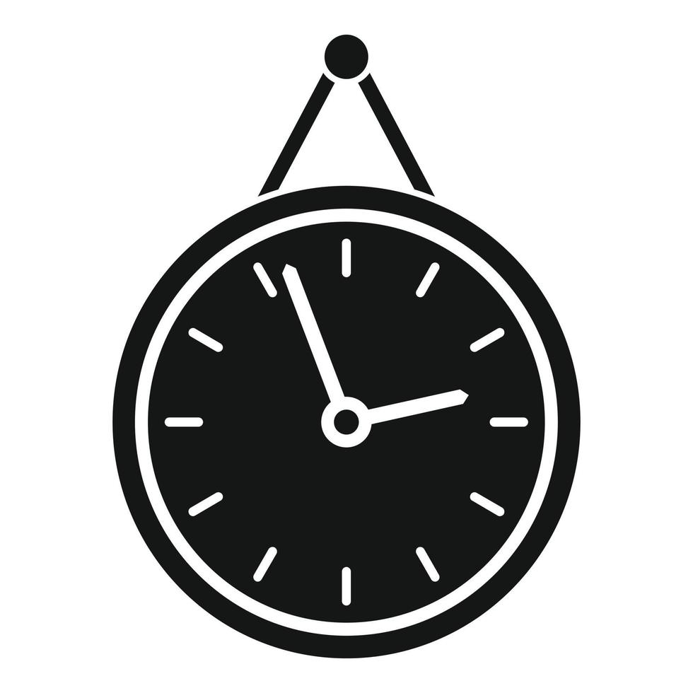 Office manager wall clock icon, simple style vector