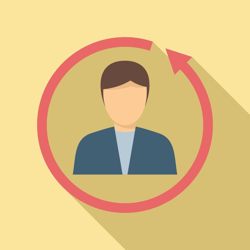 Manager remarketing icon, flat style vector