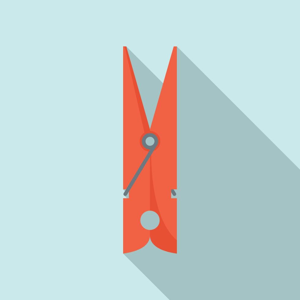 Stick clothes pin icon, flat style vector