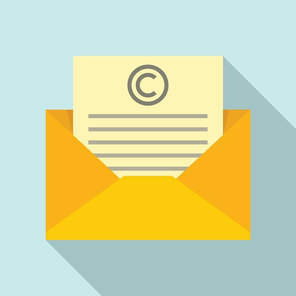 Business mail info icon, flat style vector