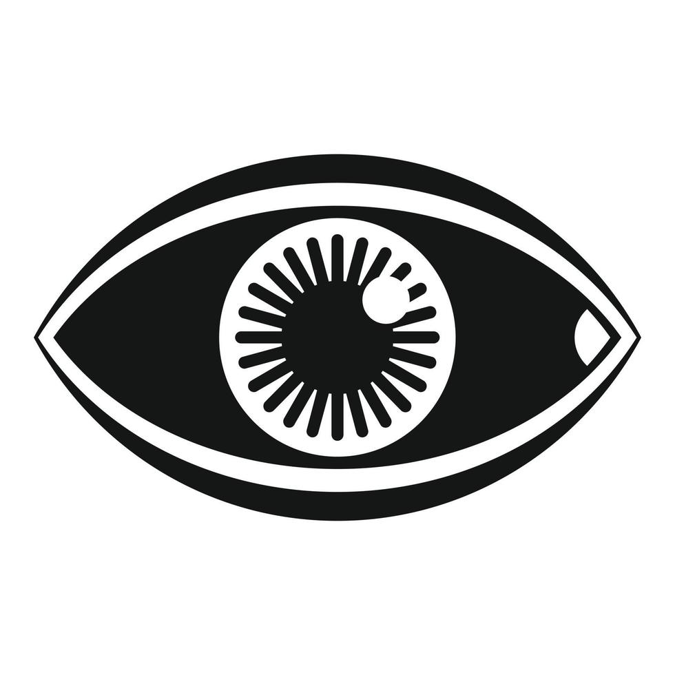 icono de ojo de misión, estilo simple vector