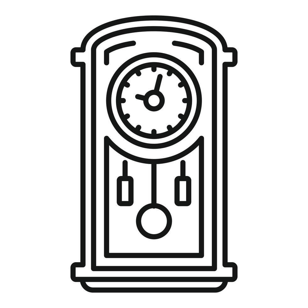 icono de reloj de péndulo de tiempo, estilo de esquema vector