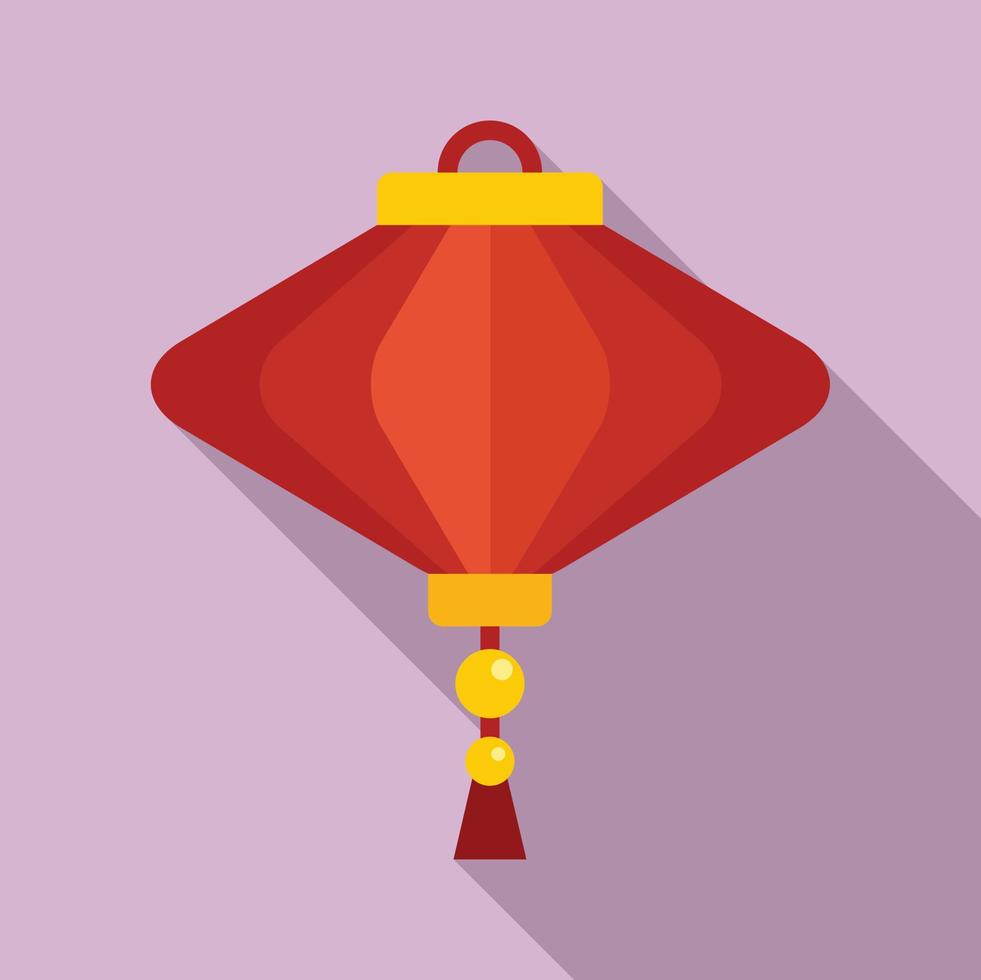 Celebration chinese lantern icon, flat style vector