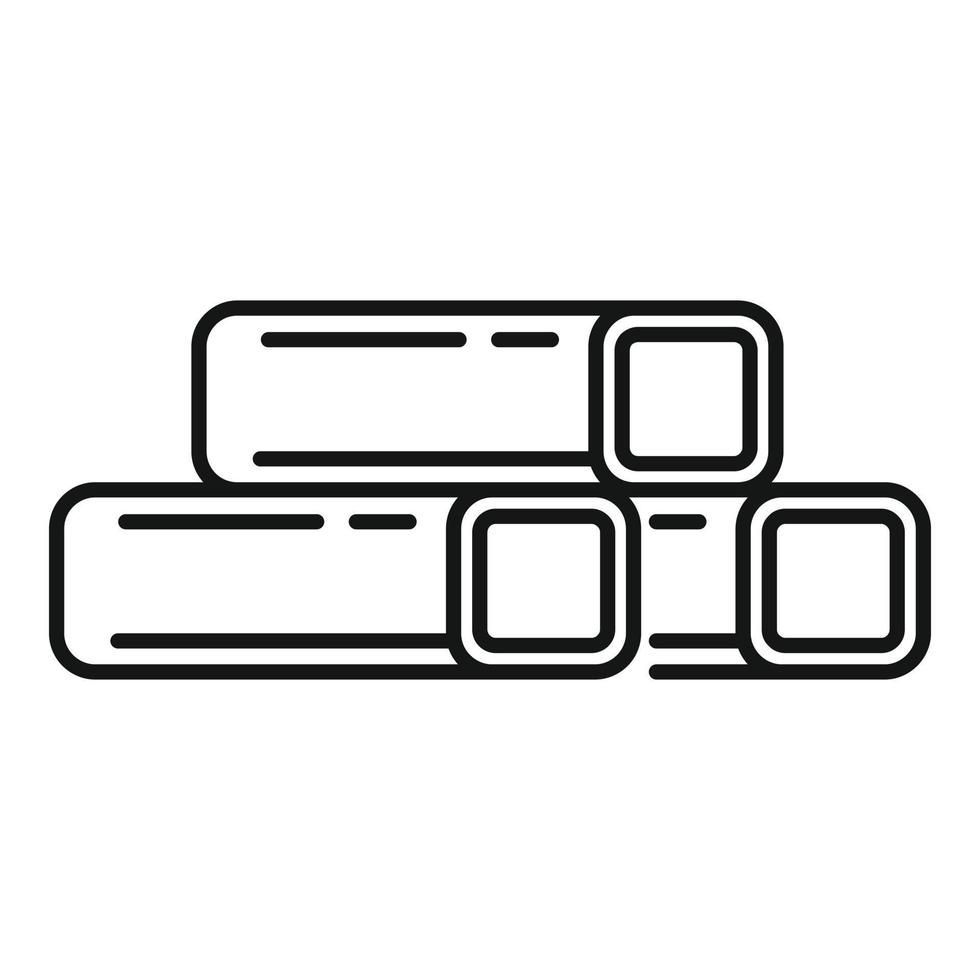 Construction metal pipes icon, outline style vector