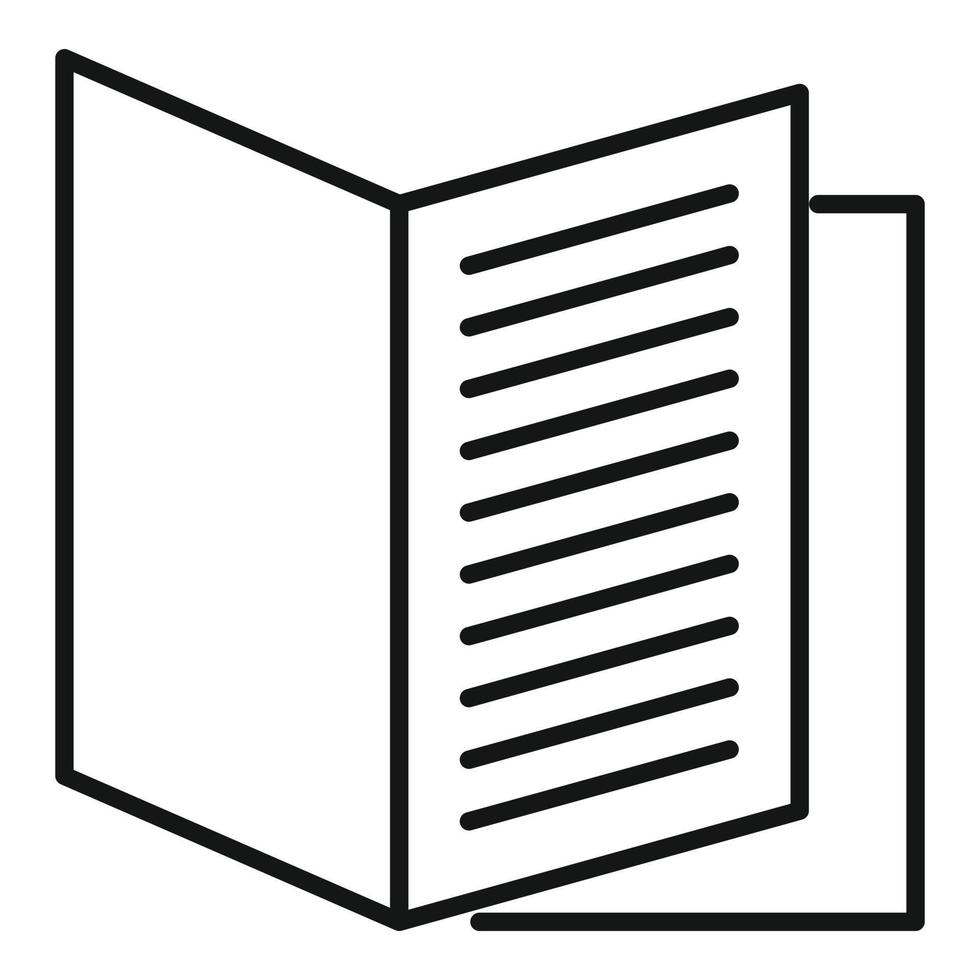 Paper catalogue icon, outline style vector