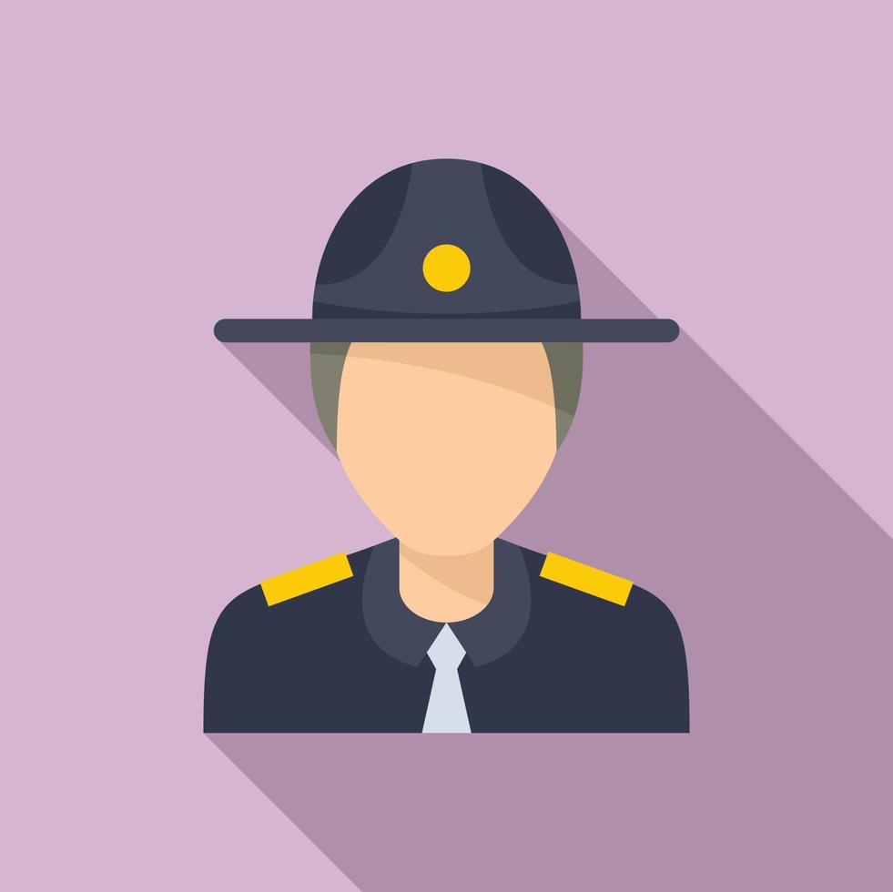 Police officer icon, flat style vector