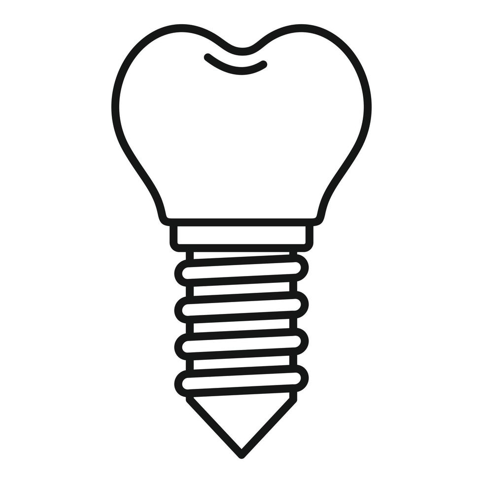 Medical tooth implant icon, outline style vector