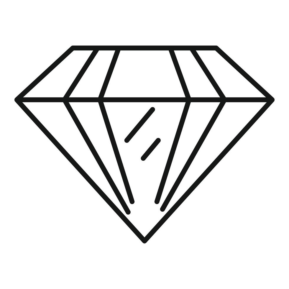 Rock diamond icon, outline style vector