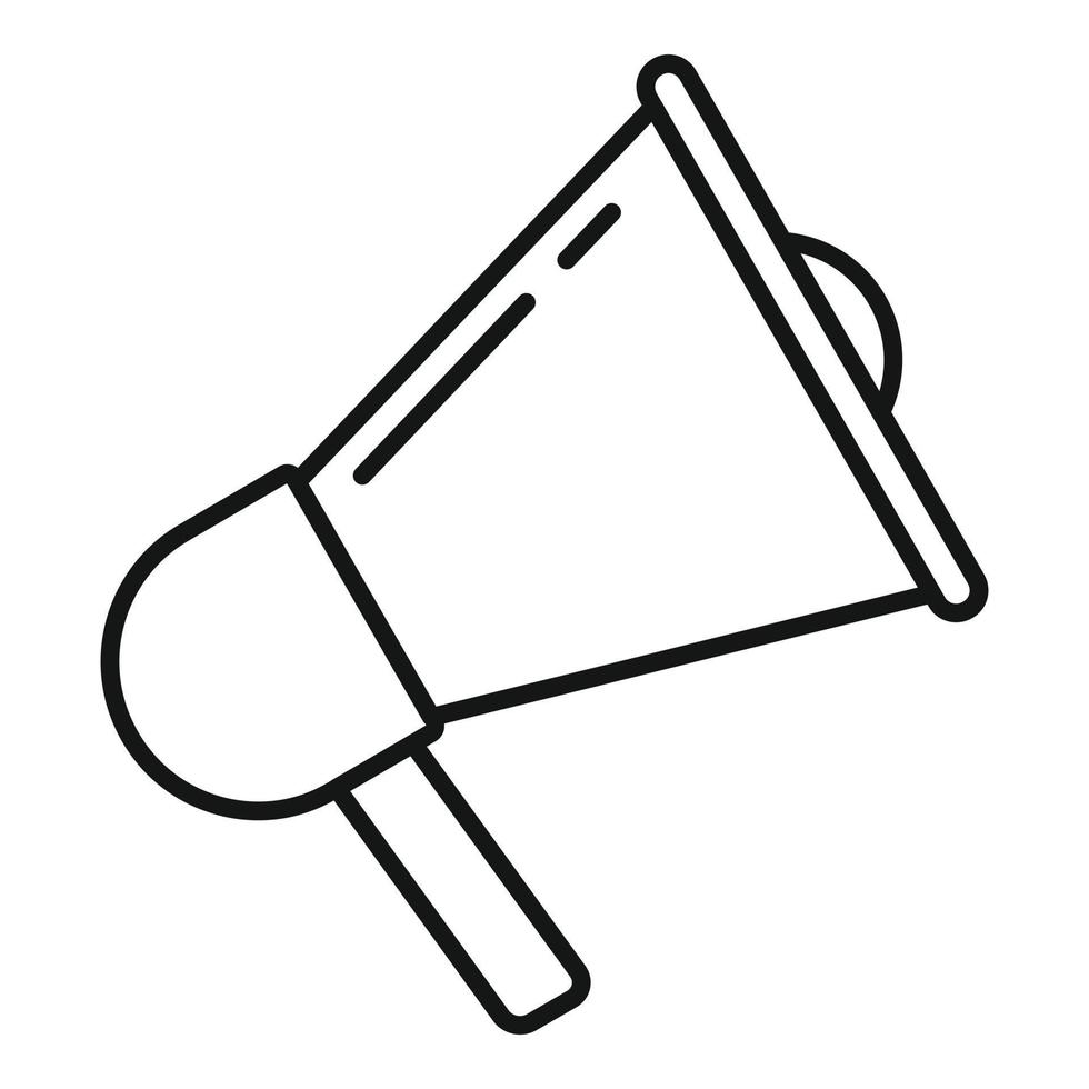 Foreign language megaphone icon, outline style vector