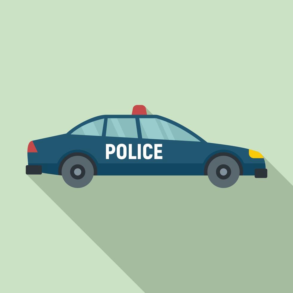 icono de coche de policía, estilo plano vector
