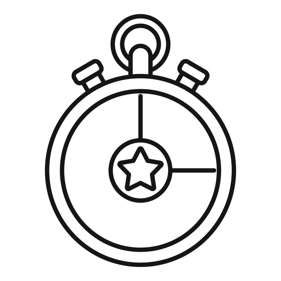 Video game stopwatch icon, outline style vector