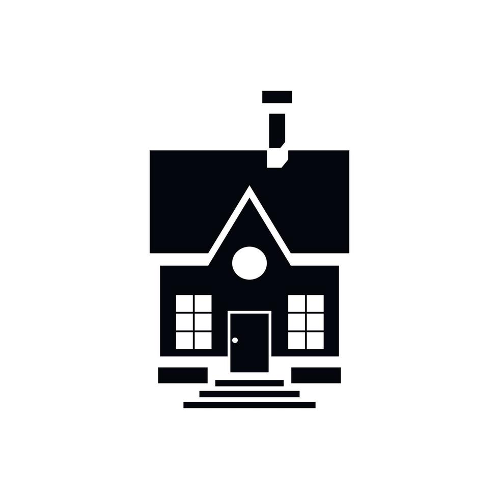 Cute countryside house icon, simple style vector