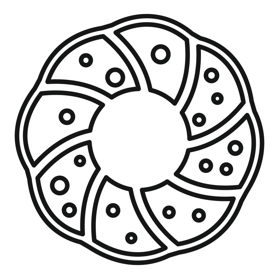 Oat biscuit icon, outline style vector