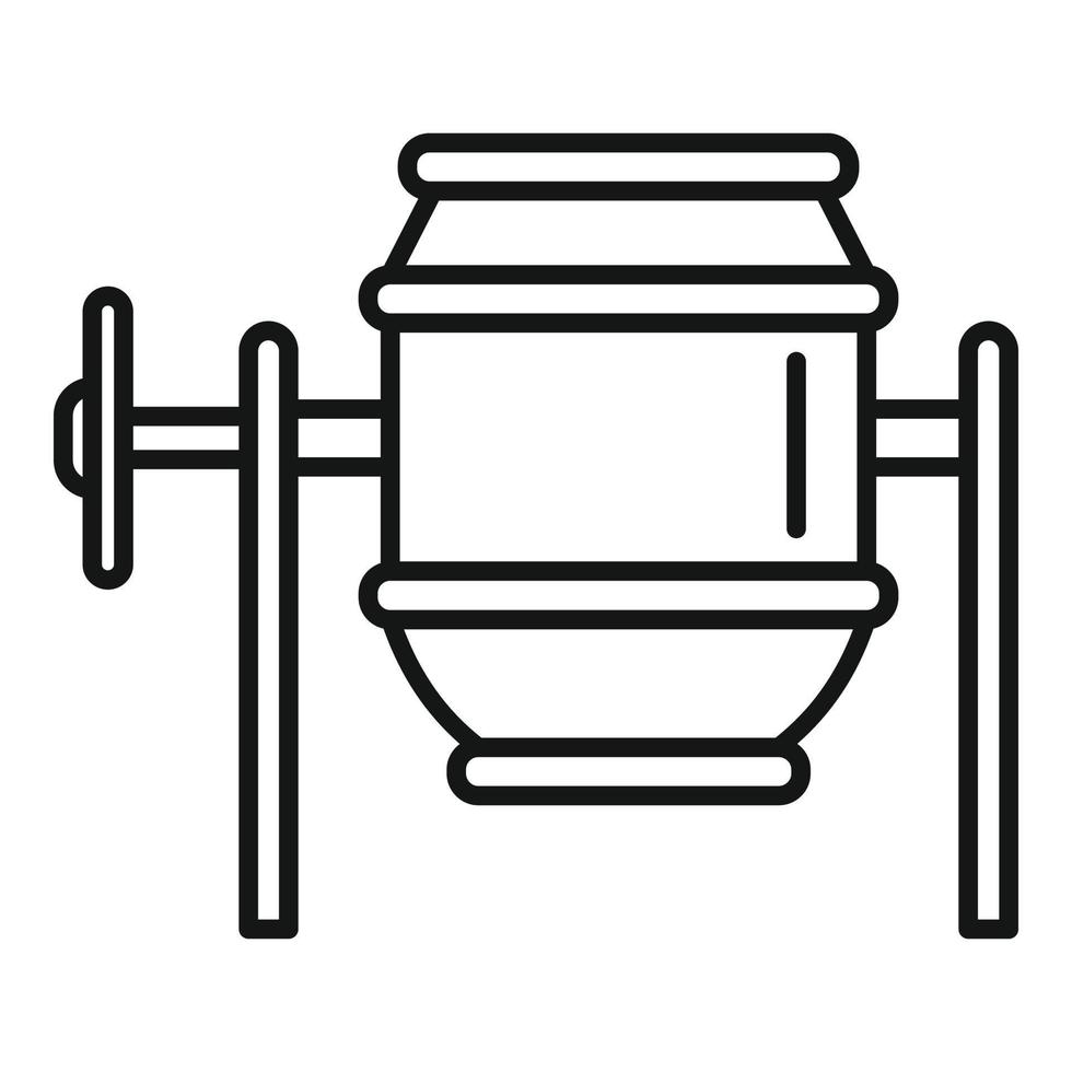 Concrete mixer icon, outline style vector