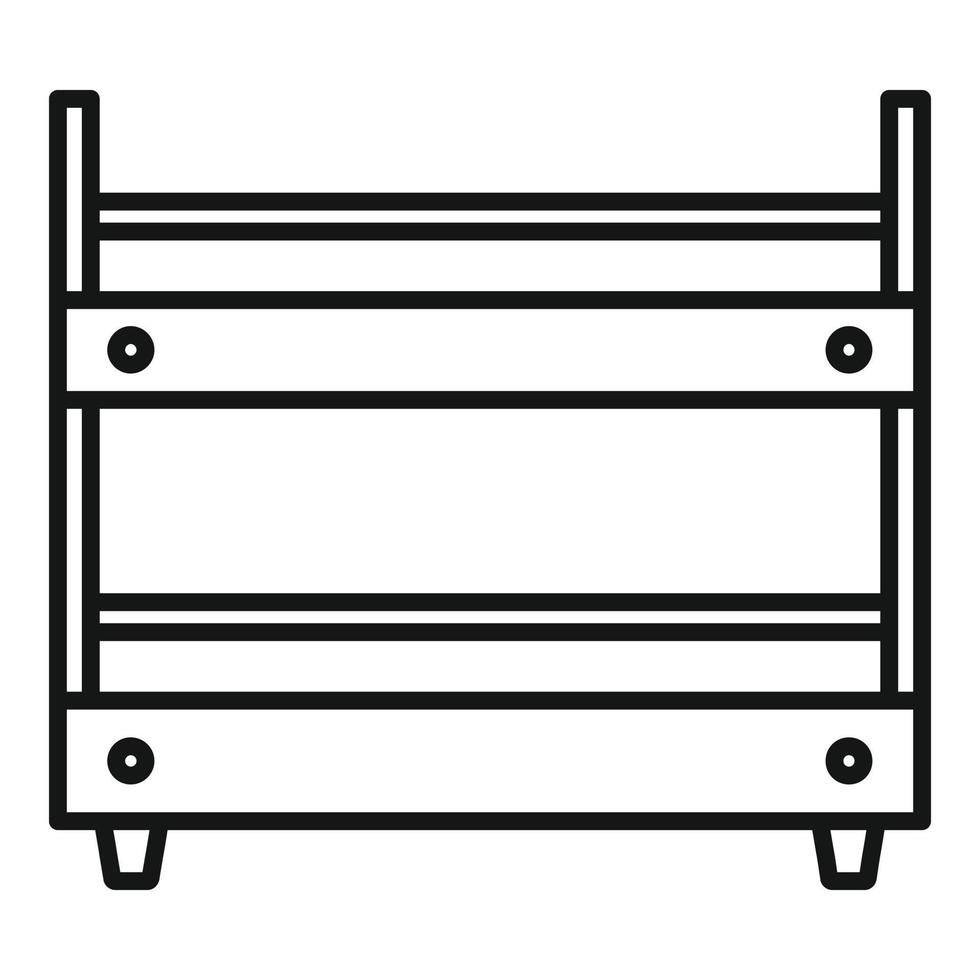 Home bunk bed icon, outline style vector